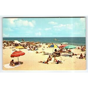 Vintage Rehoboth Beach Delaware Mid-Summer Scene Color Litho Postcard